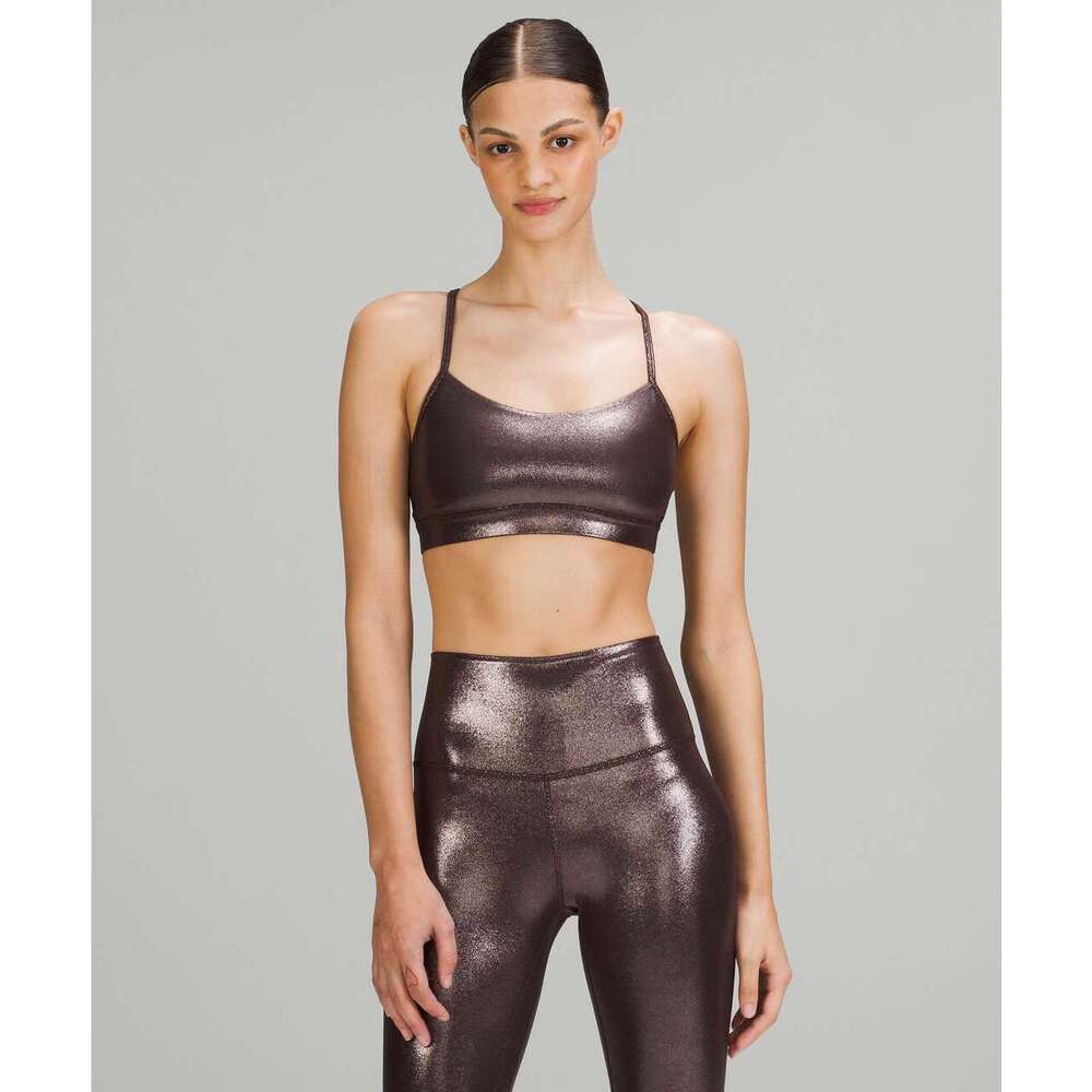 Lululemon Flow Y Nulu Bra Light Support A–C Cups, Radiate Foil French, Size 6